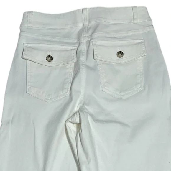 Spanx Stretch Twill Cropped Wide Leg Pant-Bright White Size Medium Style 20312R - Picture 3 of 9